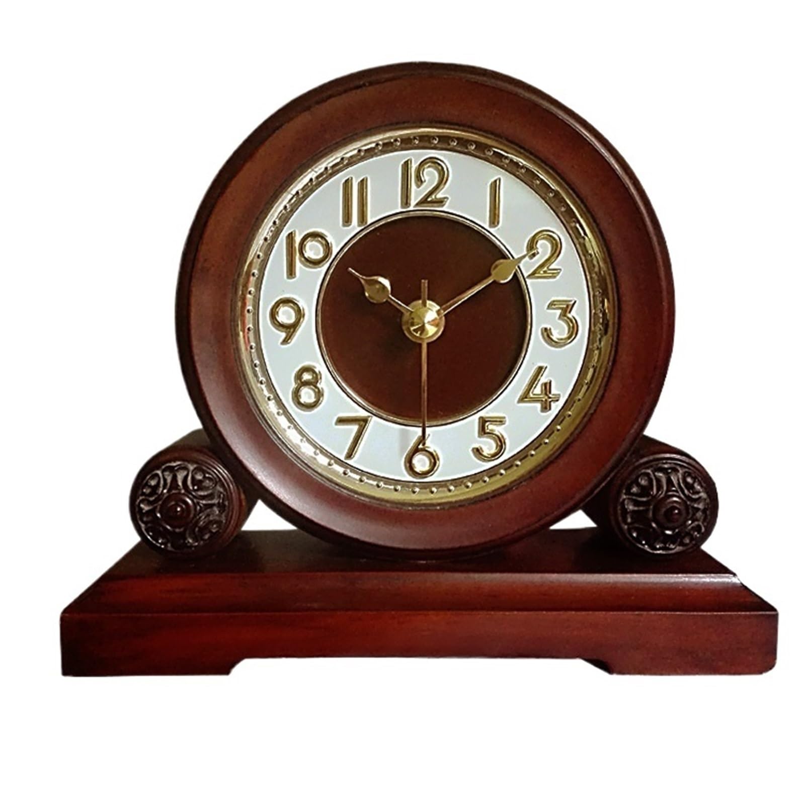 VHdryEDT Vintage Mantel Clock Fireplace Clocks Table European Retro Classical Bedside Bedroom Silent TV Cabinets Easy To Read