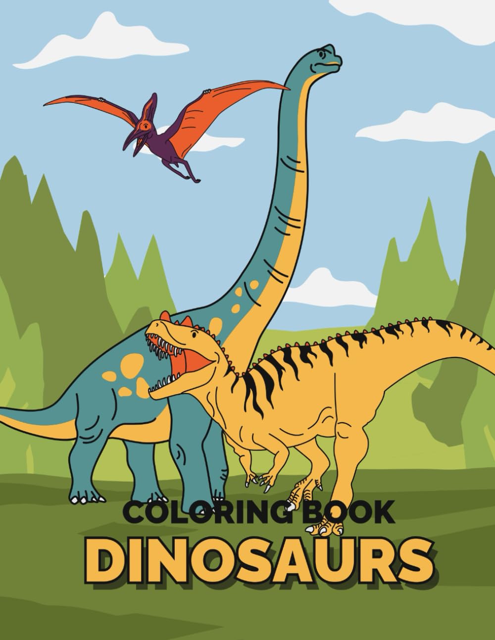 Dinosaur Coloring Book for Kids: Fun Prehistoric Creatures to Color for Ages 3-9