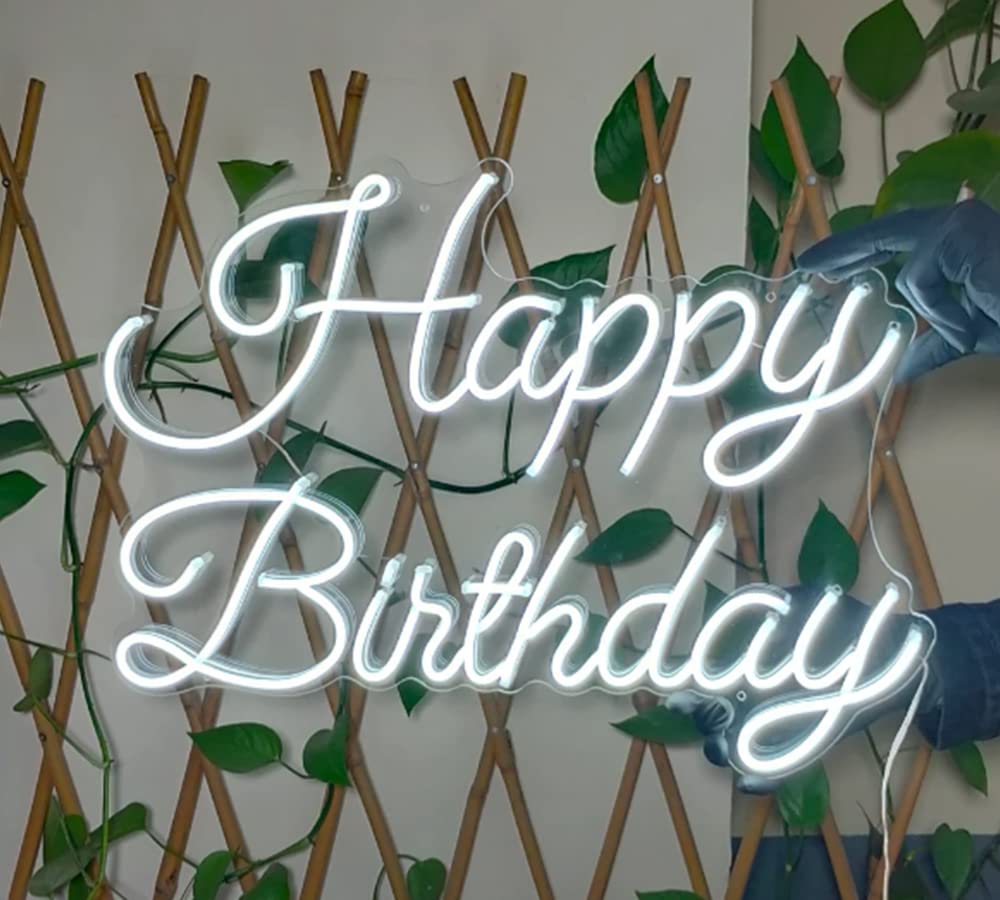 Ulalaza Neonowy znak LED, lampka nocna, Happy Birthday, do domu, sypialni, salonu, baru, artystyczna dekoracja, impreza, ślub, urodziny, Boże Narodzenie, z USB 5 V