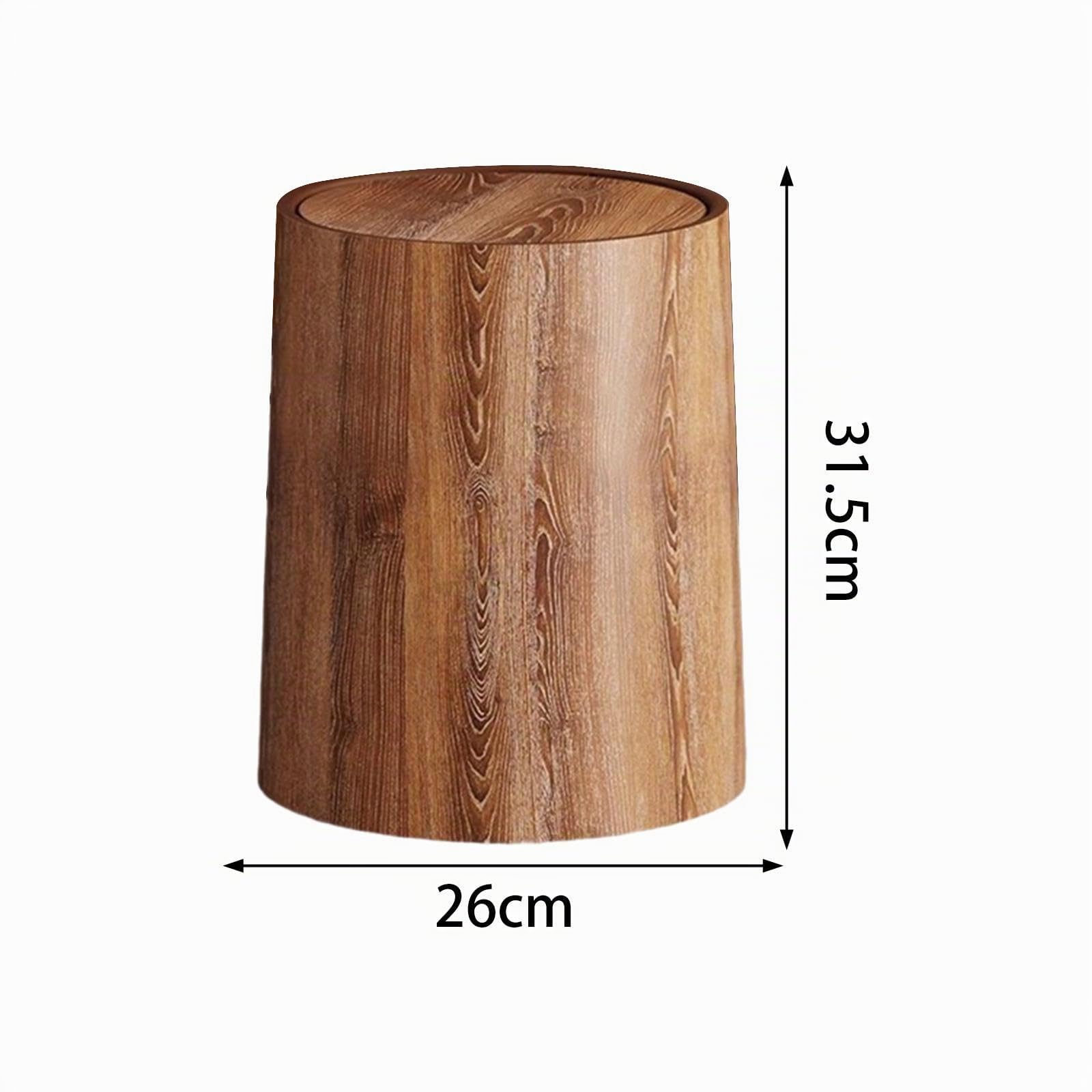 Colcolo Papelera para baño, Cesta de Basura con Tapa abatible, Papelera Moderna, Papelera para el hogar, Papelera de Grano de Madera para el hogar, Oficina y, m
