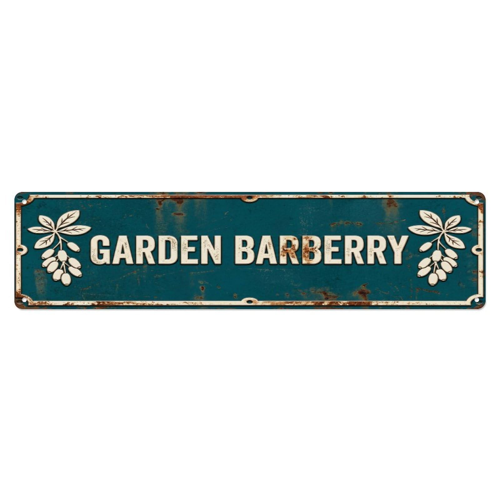 Metal Tin Sign GARDEN BARBERRY Vintage Berry Rustic Farmhouse
