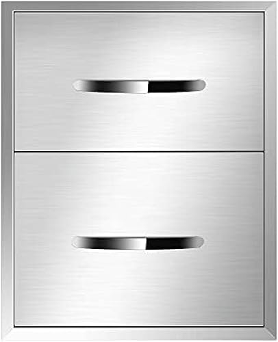 Miniatura 8 de Cajón de cocina al aire libre, cajón de barbacoa, cajones de acceso de cocina al aire libre, horizontales, cajones dobles de acero inoxidable para