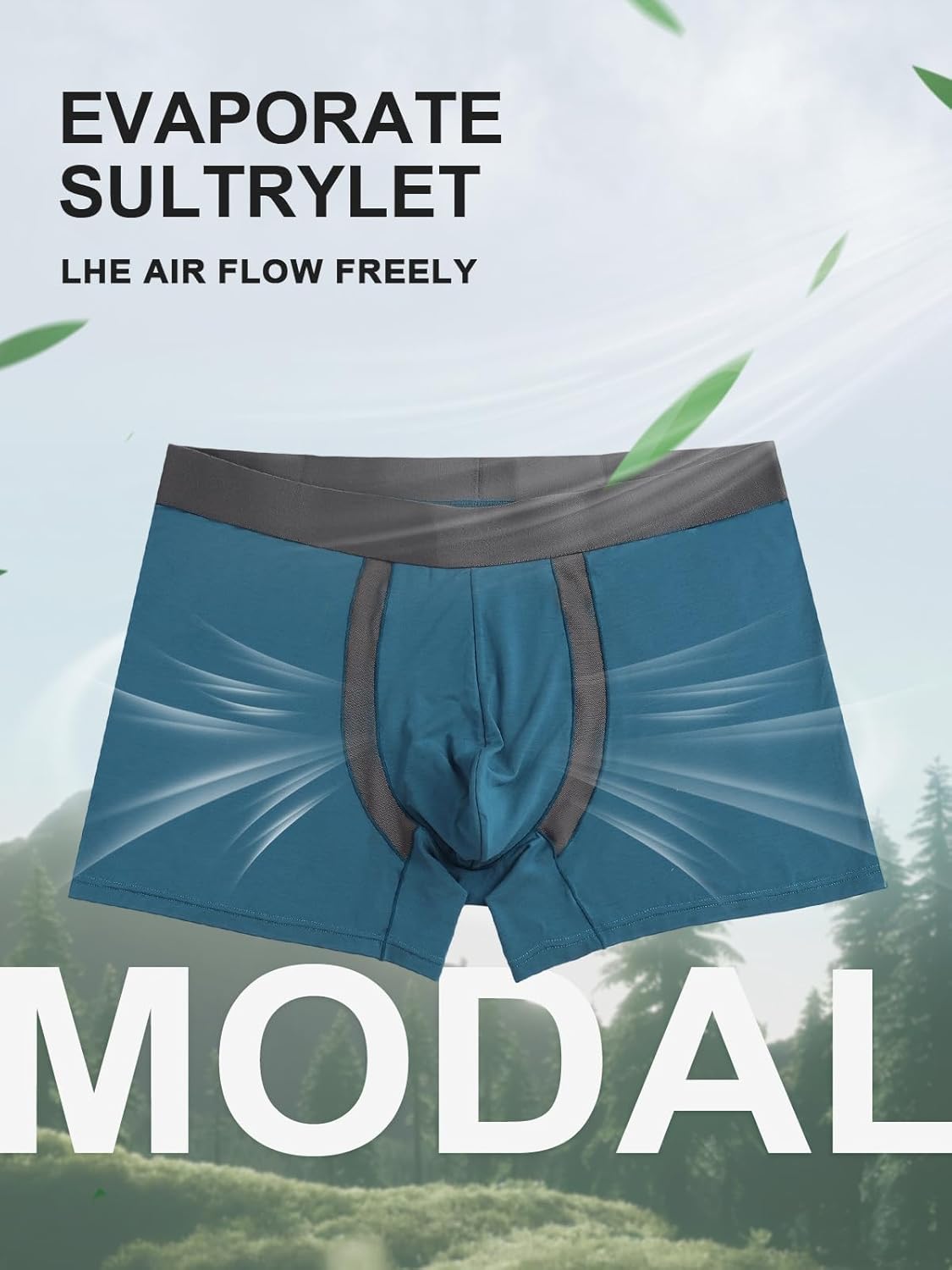 Auxo Mens Underwear Boxer Briefs With Pouch Modal Mesh Breathable Underwear No Riding Up Moisture Wicking 4 Pack - Image 5