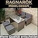 Produktbild Ragnarök-Möbeldesign PolyRattan Gartenmöbel DEUTSCHE Marke - EIGNENE Produktion - 8 Jahre GARANTIE auf UV-Beständigkeit Garten Möbel Essgruppe Tisch Stühle Hocker Rundrattan Optik