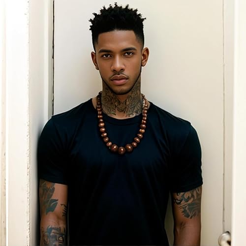 Miniatura 5 de Collar de cuentas de madera África Cadena de madera Declaración Unisex Collares gruesos