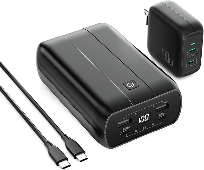 5. Portable MacBook Pro/Air Charger, imuto 100W Power Bank with 90W USB-C Charger Bundle, 99wh (26800mah) Portable Laptop Charger for Dell XPS, Lenovo, iPhone 14/13, Samsung, iPad Pro, Steam Deck, Switch