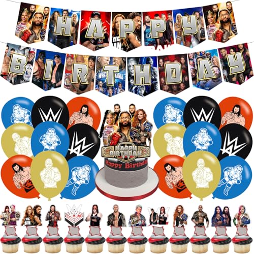 Westing Birthday Decoration Westing Party Decorations Include Banner Cake Toppers and Ballons for Boxing Birthday Supplies