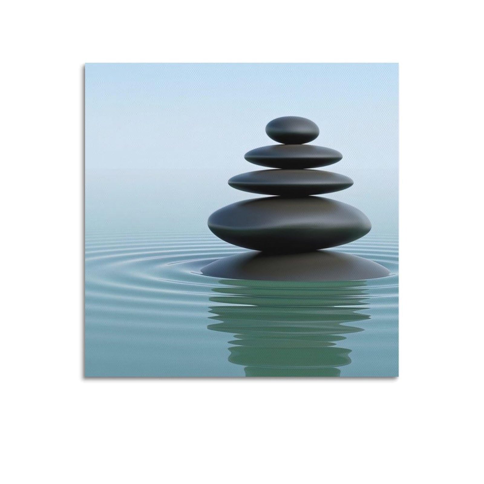 CPGLJD Zen Stones Poster Yoga Meditation Water Pyramid Poster Decorative Painting Canvas Wall Posters And Art Picture Print Modern Family Bedroom Decor Posters 24x24inch(60x60cm)