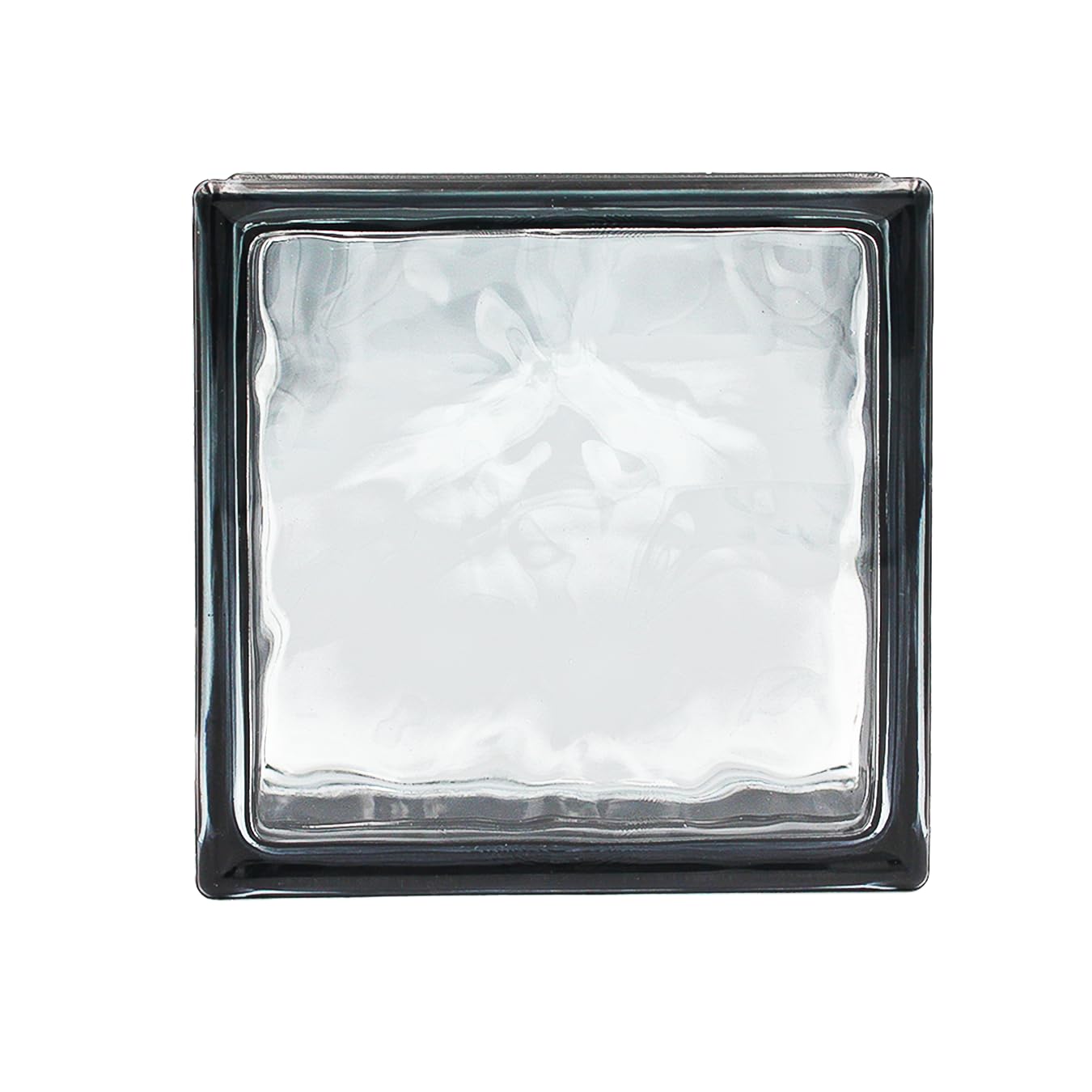 Bloque de vidrio Reflejos Ondulado color Negro | cm 19x19x8 | Unidad de venta 1 caja de 6 pzas | Euro/pza. 5,50