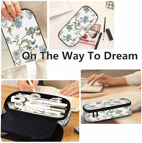 Miniatura 5 de Yekiua Estuche de lápices de flores étnico japonés floral gran capacidad bolsa de maquillaje oficina universidad bolsa de maquillaje