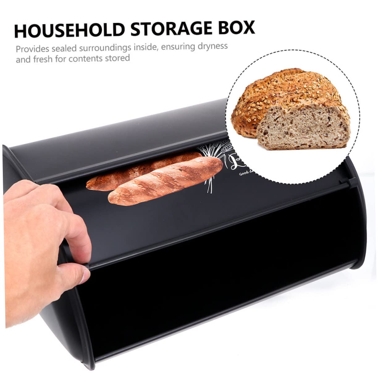 Amosfun Contenitore per Pane in Ferro Nero, Scatola da Tavolo per Cucina e Casa, Struttura Stabile e Resistente alla Compressione, Stile Creativo