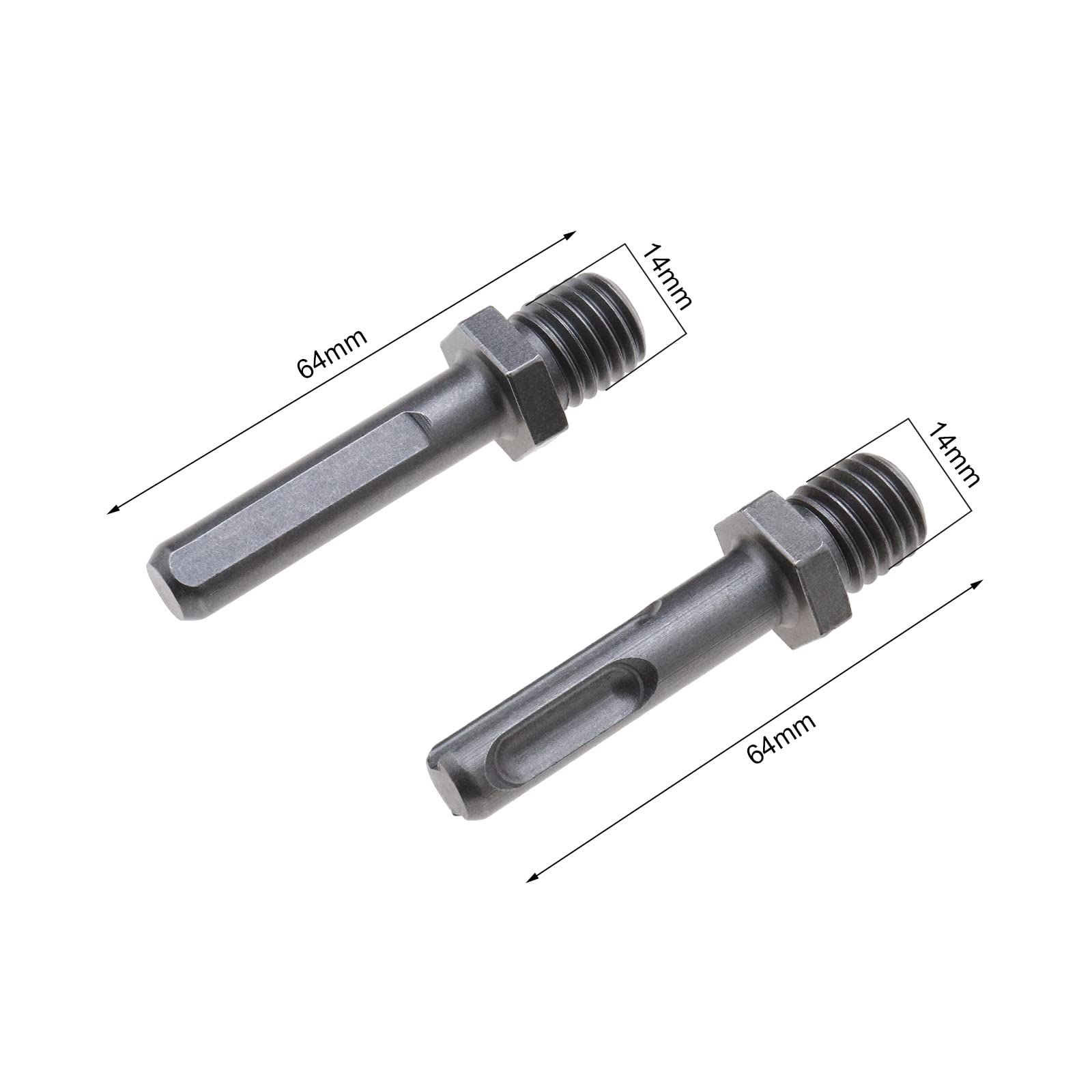 Secwell Lot De 2 Adaptateurs SDS Plus / Triangle Vers M14 – Pour Couronnes Diamant, Foret Carrelage, Béton, Granit