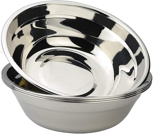 Morcte Paquete de 4 cuencos de preparación de metal de acero inoxidable, tazón para mezclar, 2 cuartos de galón