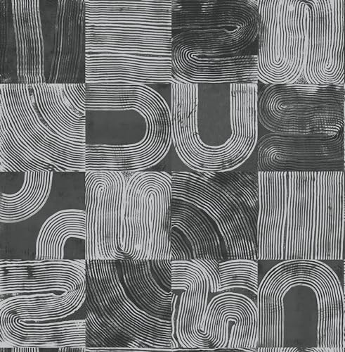 NuWallpaper Black Vaughn Geometric Peel and Stick Wallpaper