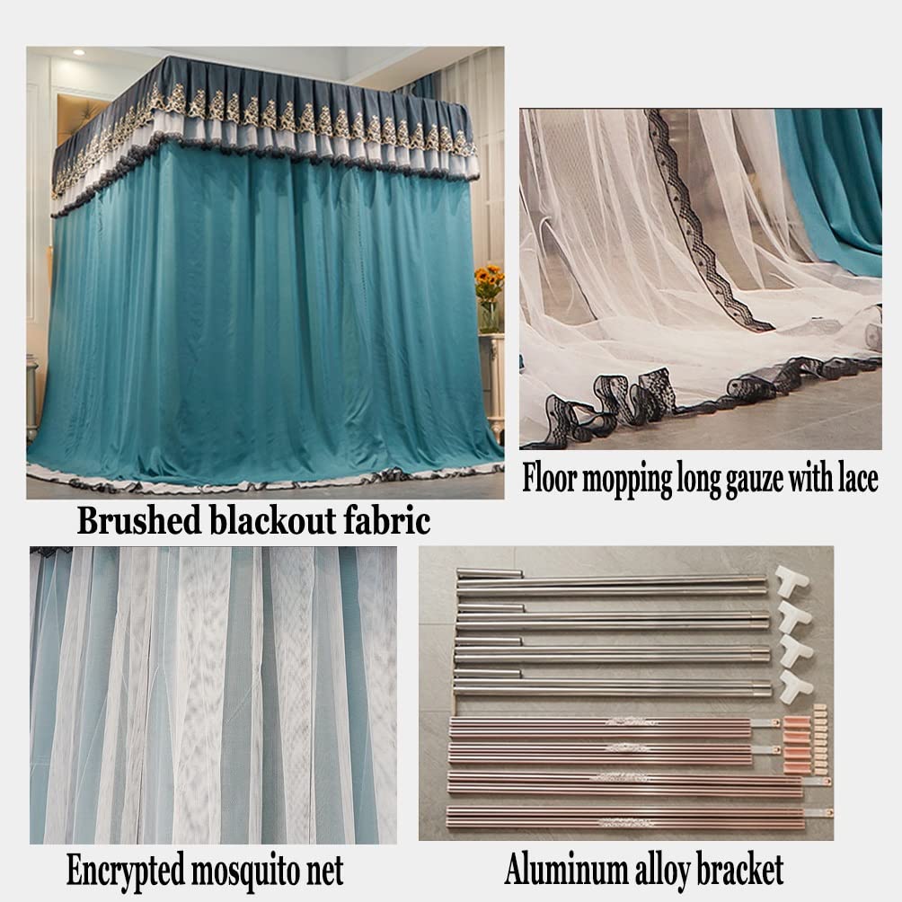 MRKU Mosquitera con Dosel para Cama Europea, Cortinas Opacas a Prueba de Polvo para literas de Princesas Adultas y niñas, para Cama Individual y Doble.