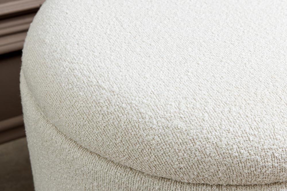 Riess Ambiente Scandinavische Polsterbank Vogue 110cm - weiß - Bouclé schwarz Sitzbank mit Stauraum modern Flur Schlafzimmer