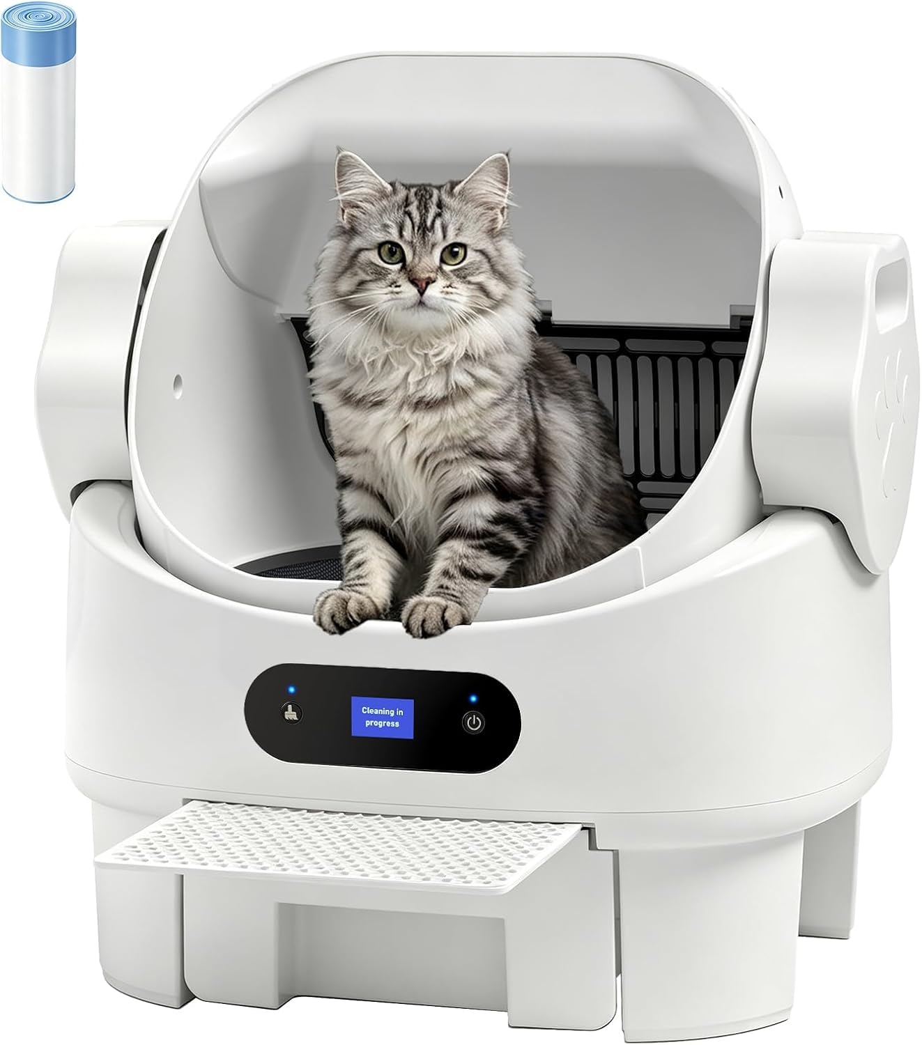 Automatic Cat Litter Box, Self Cleaning, Open-Top, Safety Sensors, Toilet