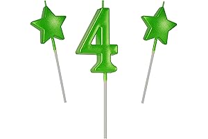 Teenage Mutant Ninja Turtles Number Four Candle Glitter Green