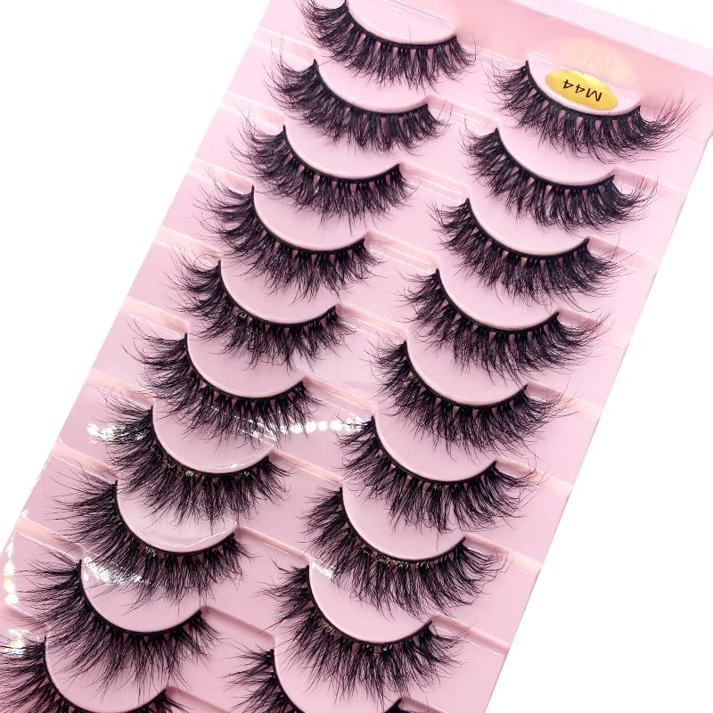 Miniatura 3 de HBZGTLAD 10 pares de pestañas postizas de visón 3D, hechas a mano, pestañas largas finas, esponjosas, herramientas de maquillaje de ojos naturales