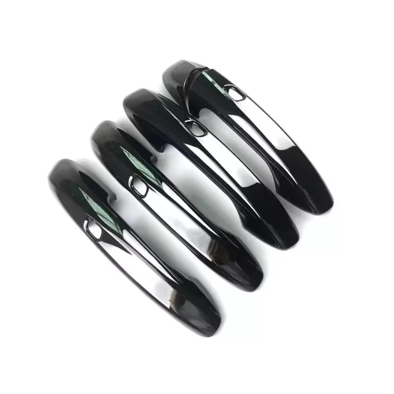 Cqrbne Black 4 Sensor For Benz Cla/Aclass/Cclass/Eclass/Glc/Glb Black Carbon Fiber Lhd Car Door Handle Cover Styling Accessories Stickers Car Exterior Door Handle(Black 4 Sensor)