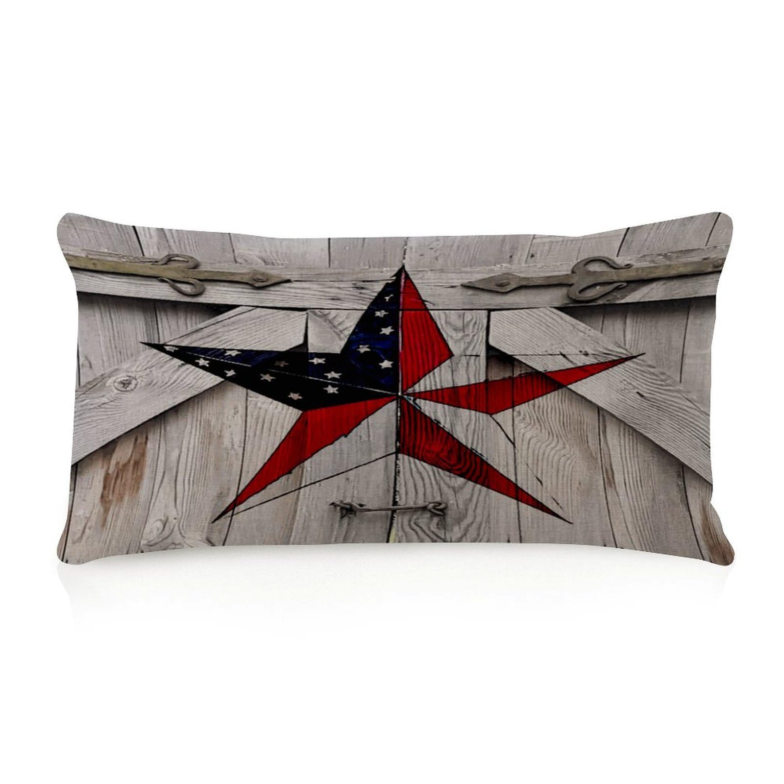 WSDESDEC Farmhouse Body Pillow Case Cover with Zipper 12x20in Texas Lone Star Home Map Spring Decor Rectangular Pillow Cases Western Country Barn Star Throw Pillow Case for Office Car Bed