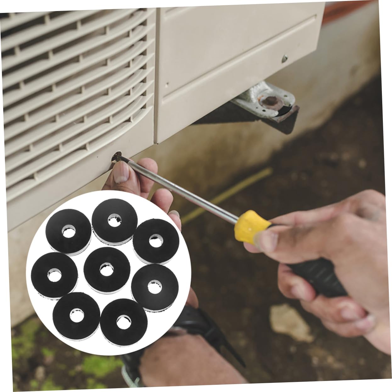 ULTECHNOVO 125 Piezas amortiguadores Bloque de goma flexible Bloque de goma sólida espaciador de servicio pesado arandela de ojales de arandela de repuesto caucho