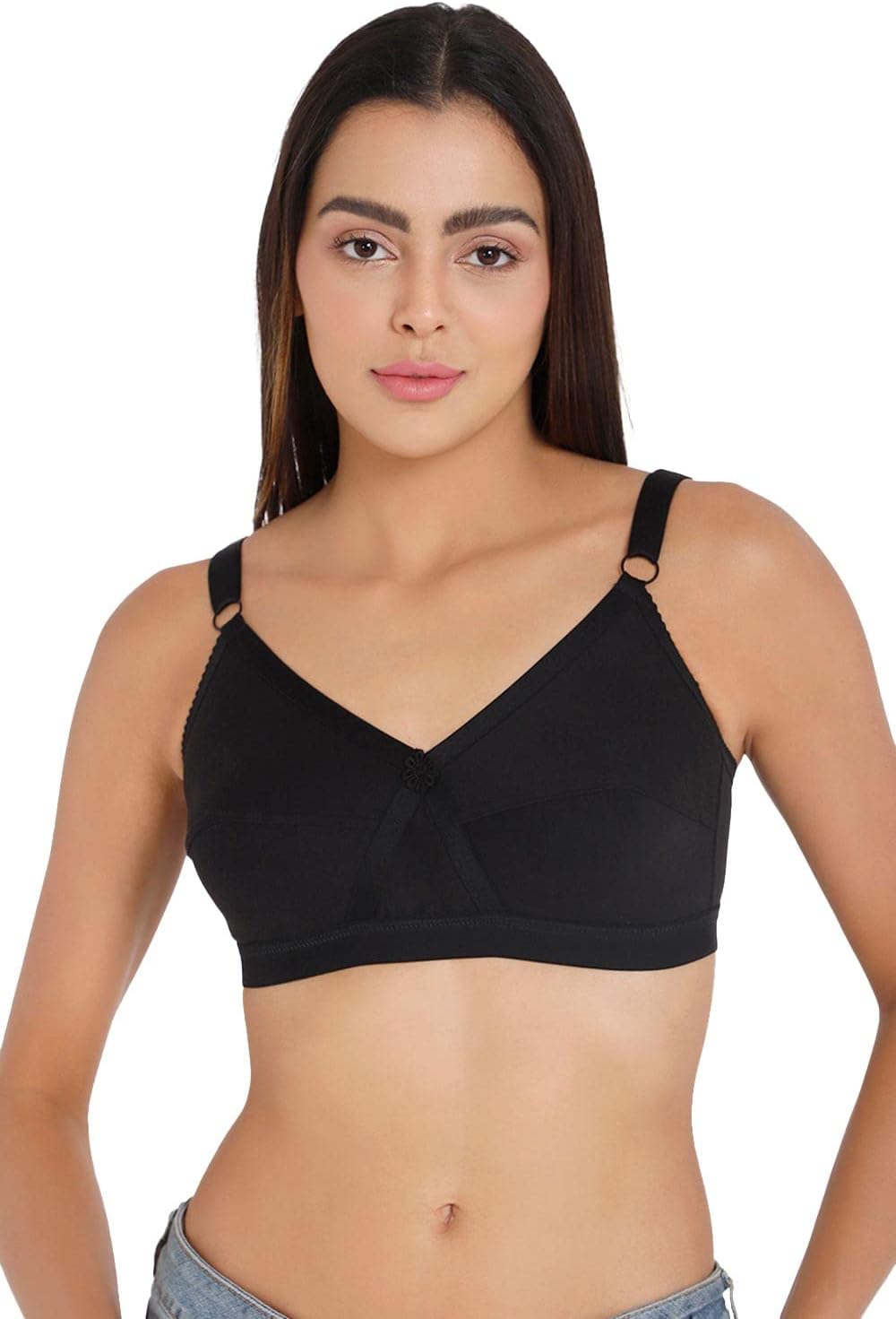 INTIMACY LINGERIEWomen's Cotton Brassiere | Non-Padded | Non-Wired | Full Coverage | Super Support, with Smooth Lift Providing Super Closure Cleavage Regular Bra | 1 Piece | (Kriss Kross_P)