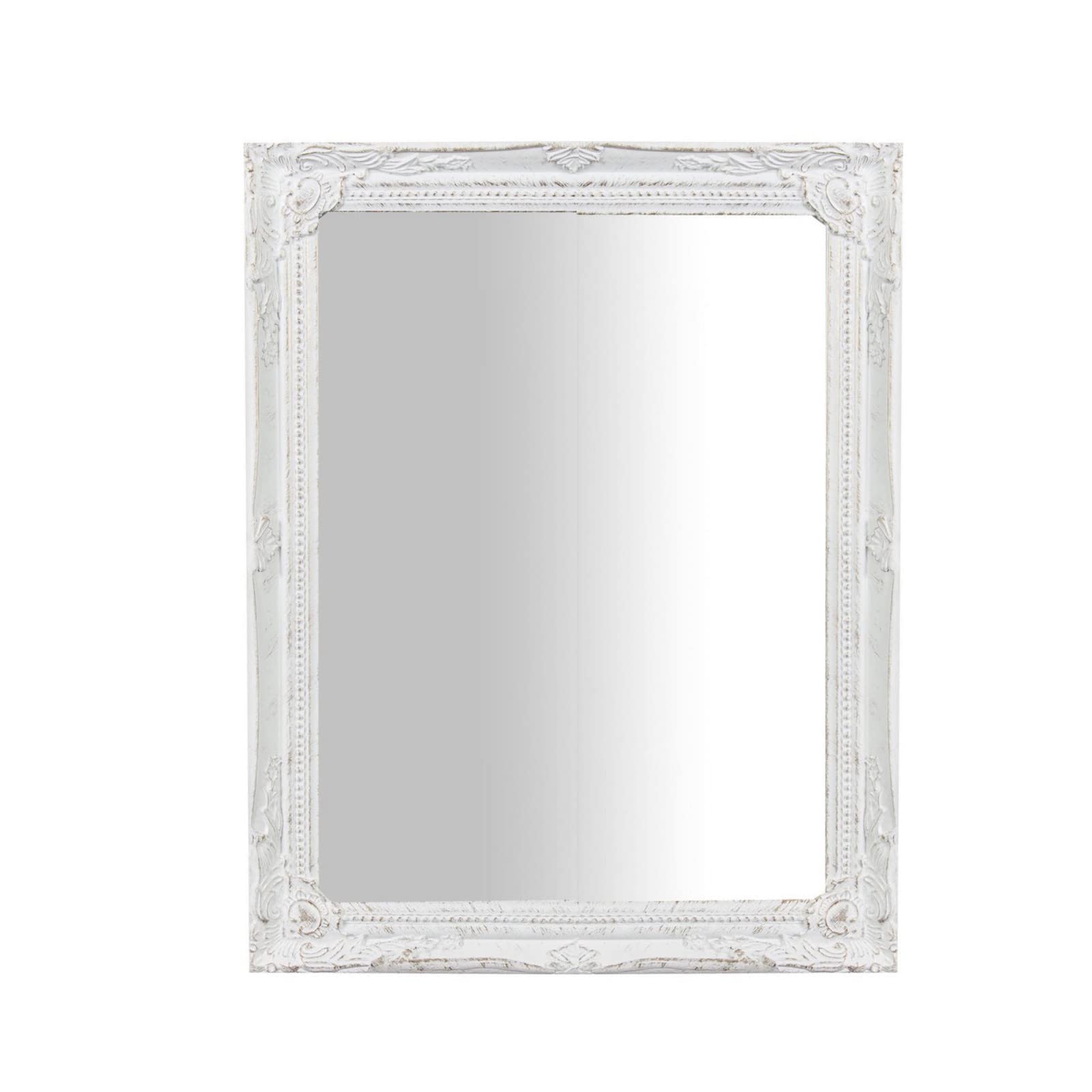 Biscottini Espejo Vintage de Pared 37 x 5 x 47,5 cm Fabricado en Italia – Espejo Shabby Blanco Antiguo – Espejo de baño de Pared – Espejo de Pared