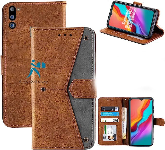 ClickAway Flip Case Cover for Samsung Galaxy M21 2021 Edition, Genuine Leather Wallet Case with Card Holder Flip Protective Heavy Duty Phone Cover for Samsung Galaxy M21 2021 Edition (Brown) (B0D1D233PW) Amazon Price History, Amazon Price Tracker