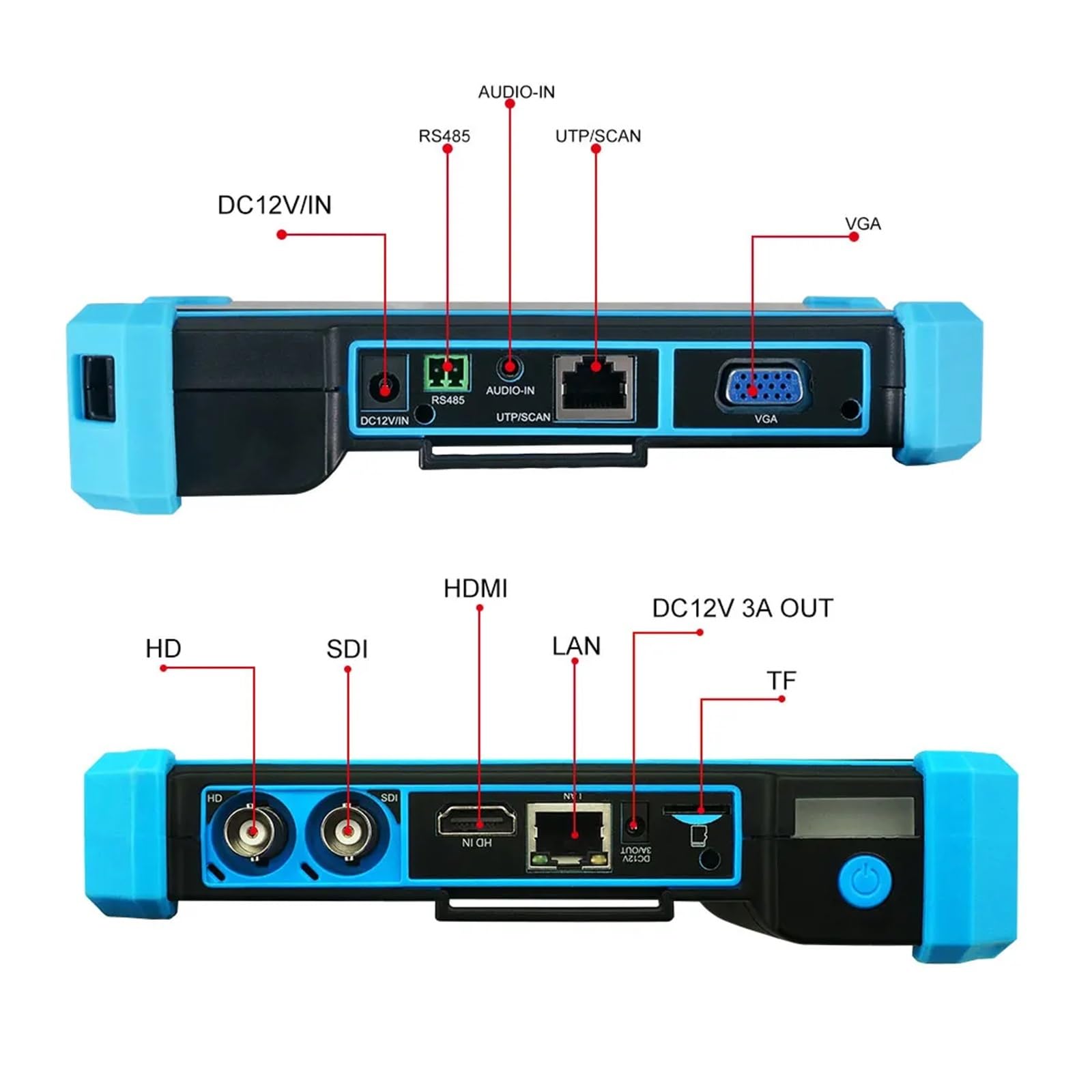 Tester CCTV, 5,4-calowy Tester Telewizji Przemysłowej Kamera IP 4K Testery Monitorów CCTV VGA IPC POE AHD CVI TVI SDI Testowanie Kabli Cftv Tester Kamery,Lekki(5.4 inchIPC-5200C)