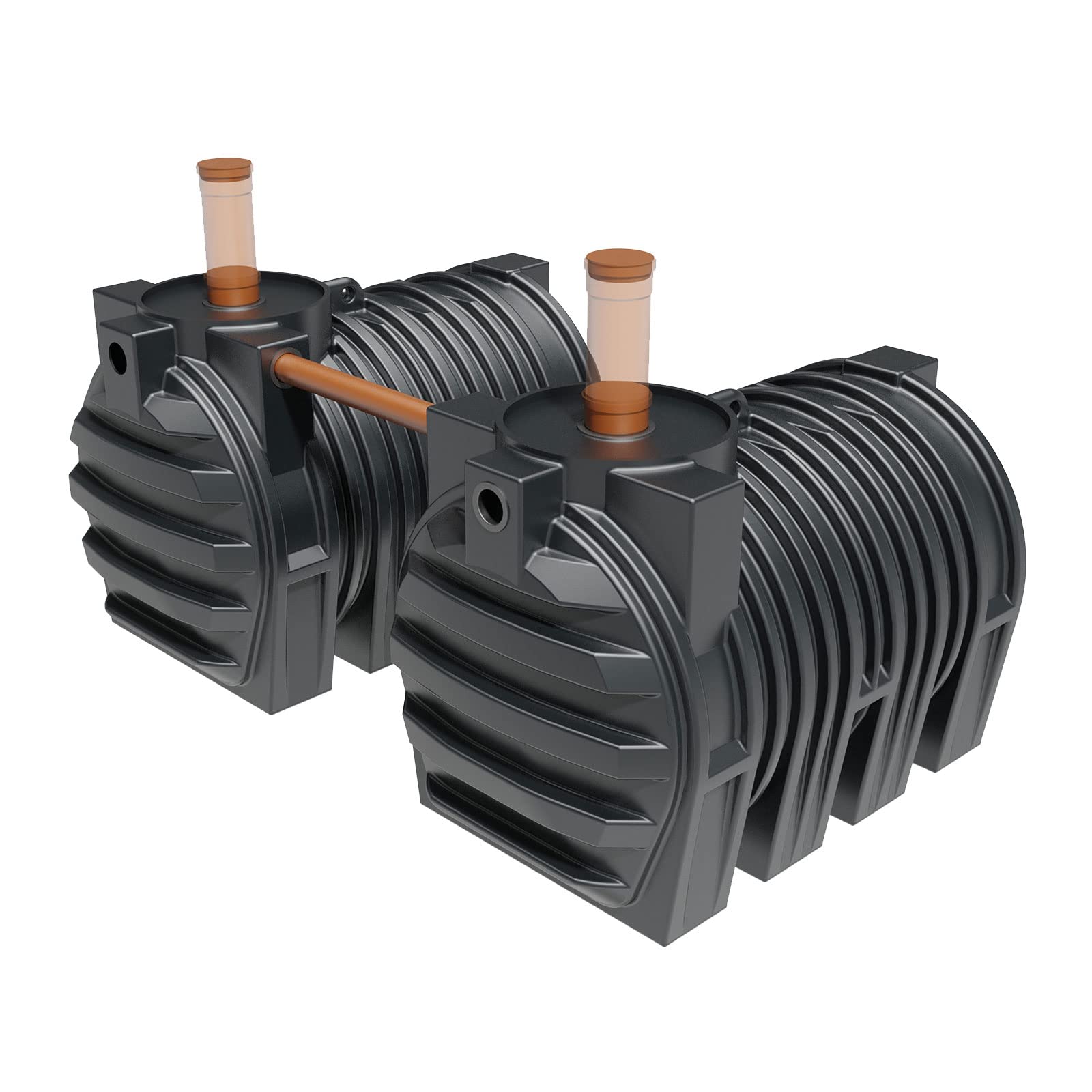 GreenLife Abwassertank Sammelgrube 6000 Liter inkl. Kontrollschacht DN 200 mit DIBt-Zulassung - Abwassersammelgrube, Fäkalientank, Abwassergrube