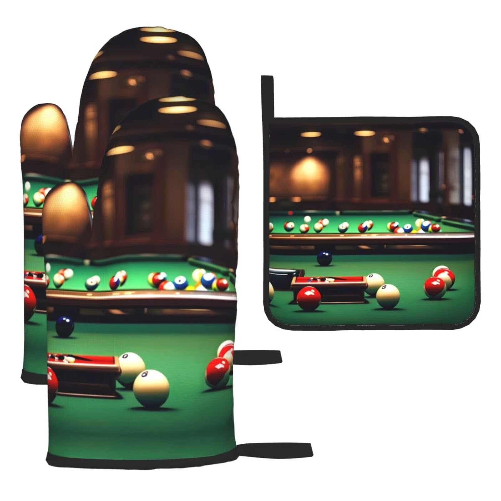 Billiard Christmas Oven Mitts,Cute Cooking Glove,Heat Resistant,Oven Mitts Gift for Mom,Housewarming