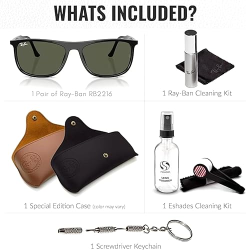 Miniatura 3 de Ray-Ban RB2216 Rectangle Shaped Sunglasses for Men & Women with Official RAYBAN Eyewear Kit