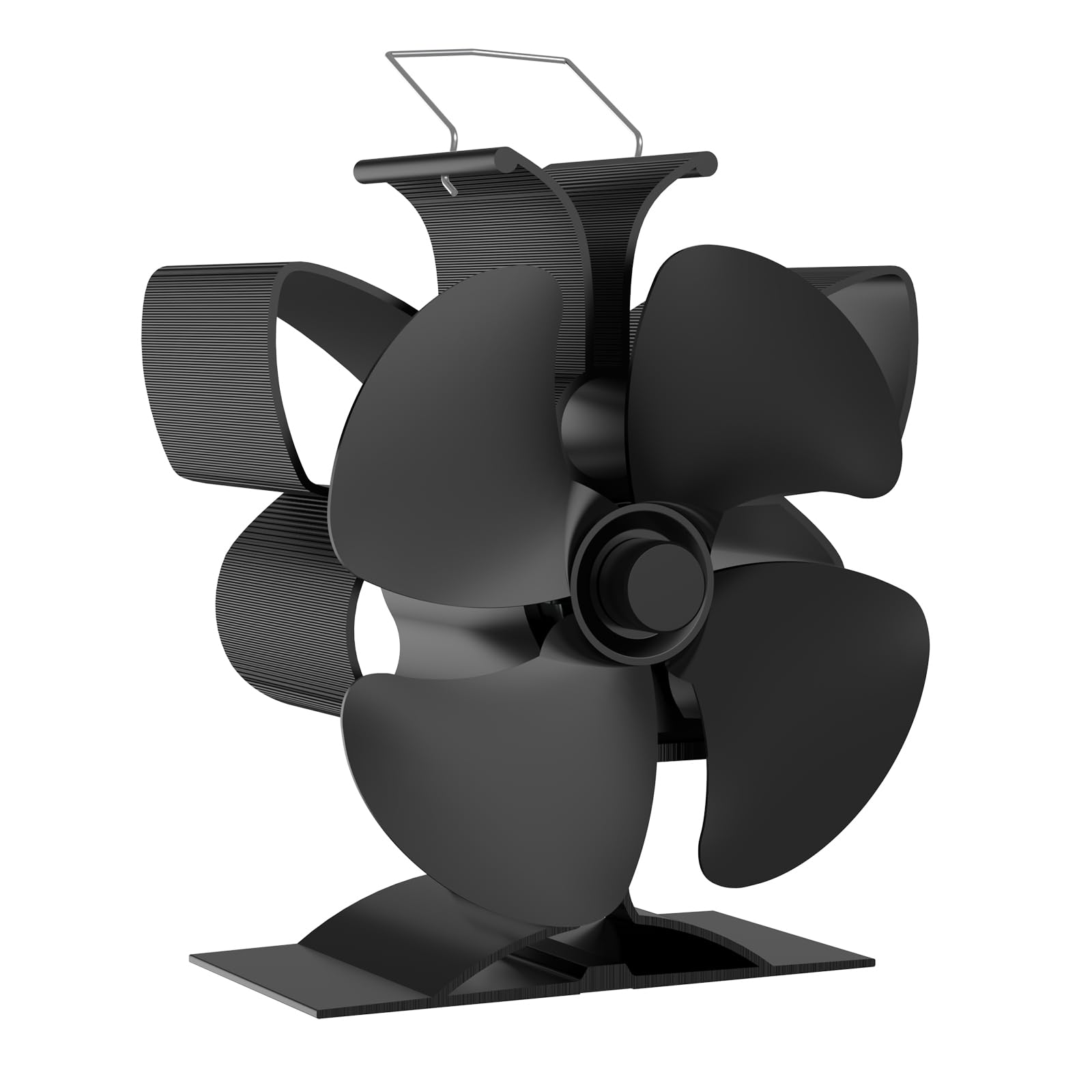 UZIMOO Ventilador de chimenea sin electricidad, 4 hojas, ventilador de estufa de chimenea, funcionamiento silencioso, ventilador de estufa de leña, funciona con calor, ventilador para leña/leña