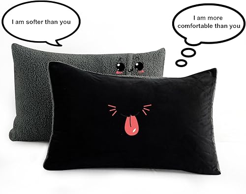 Miniatura 6 de MERITLIFE Juego de edredón lujoso y esponjoso de color negro, tamaño Queen, de microvisón, sherpa de 3 piezas, juego de cama tamaño Queen de doble