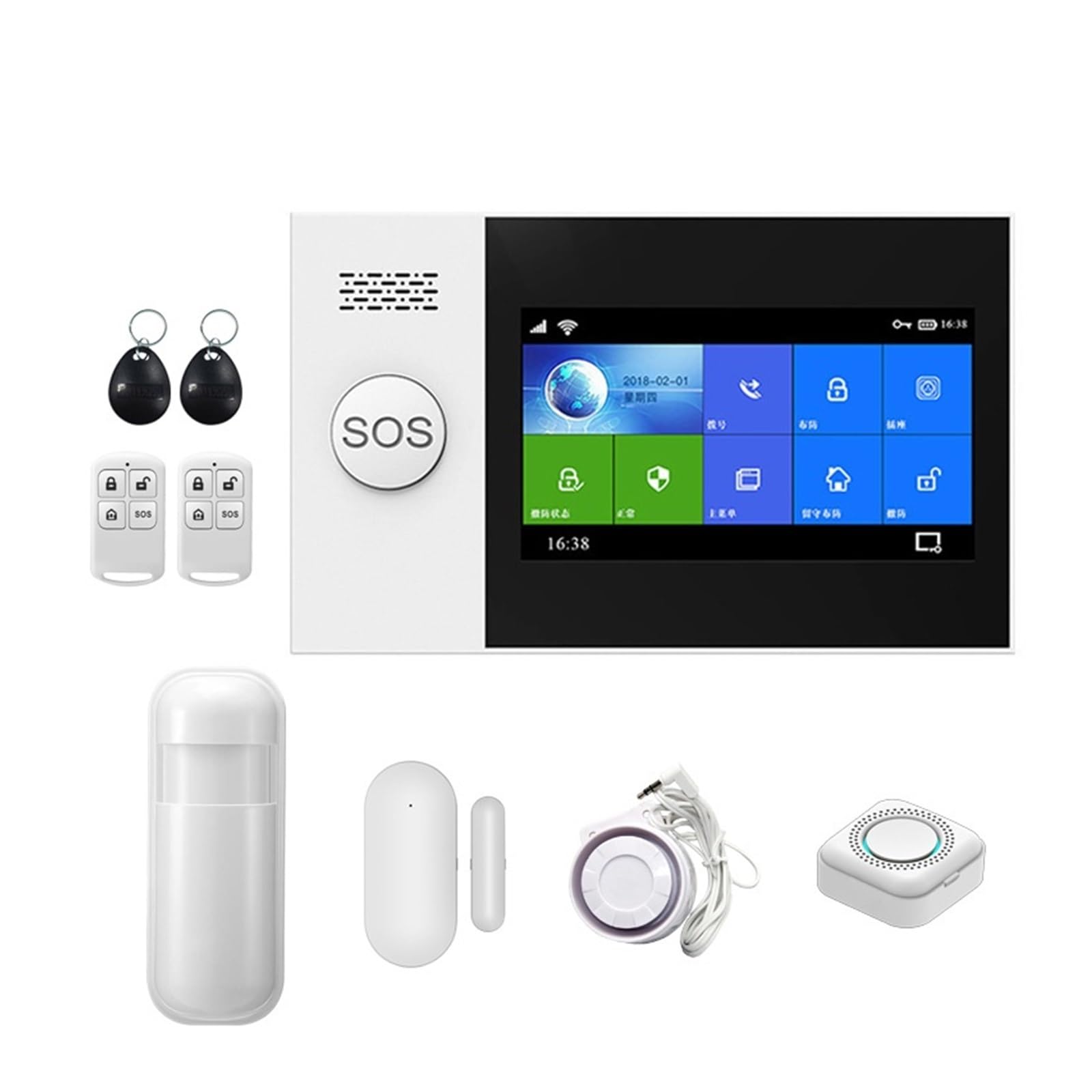 Sistemi di Sicurezza per La Casa 4G Tuya Wireless Home WiFi gsm Sicurezza Domestica con di Allarme antifurto sensore rilevatore di Movimento(V.)