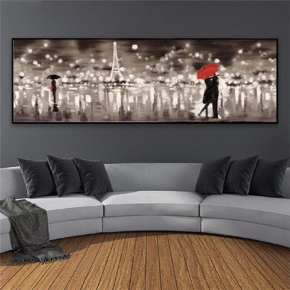 DIY Kit de pintura de diamante para taladro completo 5D,Vista de lluvia kit de pintura de diamantes de imitación para adultos y niños bordado de diamantes para decoración hogar-Round_drill_45x135cm