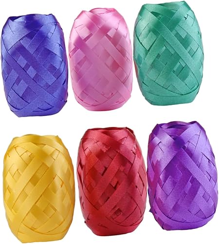 Miniatura 4 de Paquete de 6 lazos para manualidades, cintas para regalos, cinta para globos, rizos, cintas de manualidades, envoltura, paquete de grogrén, cinta de