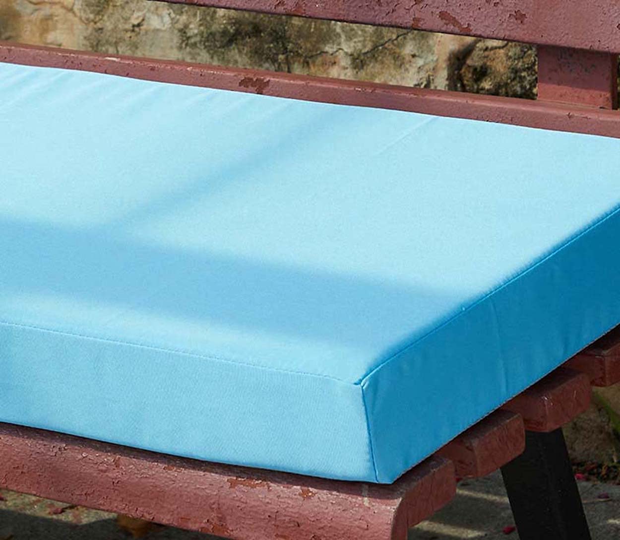 Yoole EU Garden Bench Cushion 100/120x50cm Waterproof 2/3 Seater,Long Bench Chair Seat Cuhsions Pad for Swing Patio Outdoor Furniture (140X30X5CM,Blue)