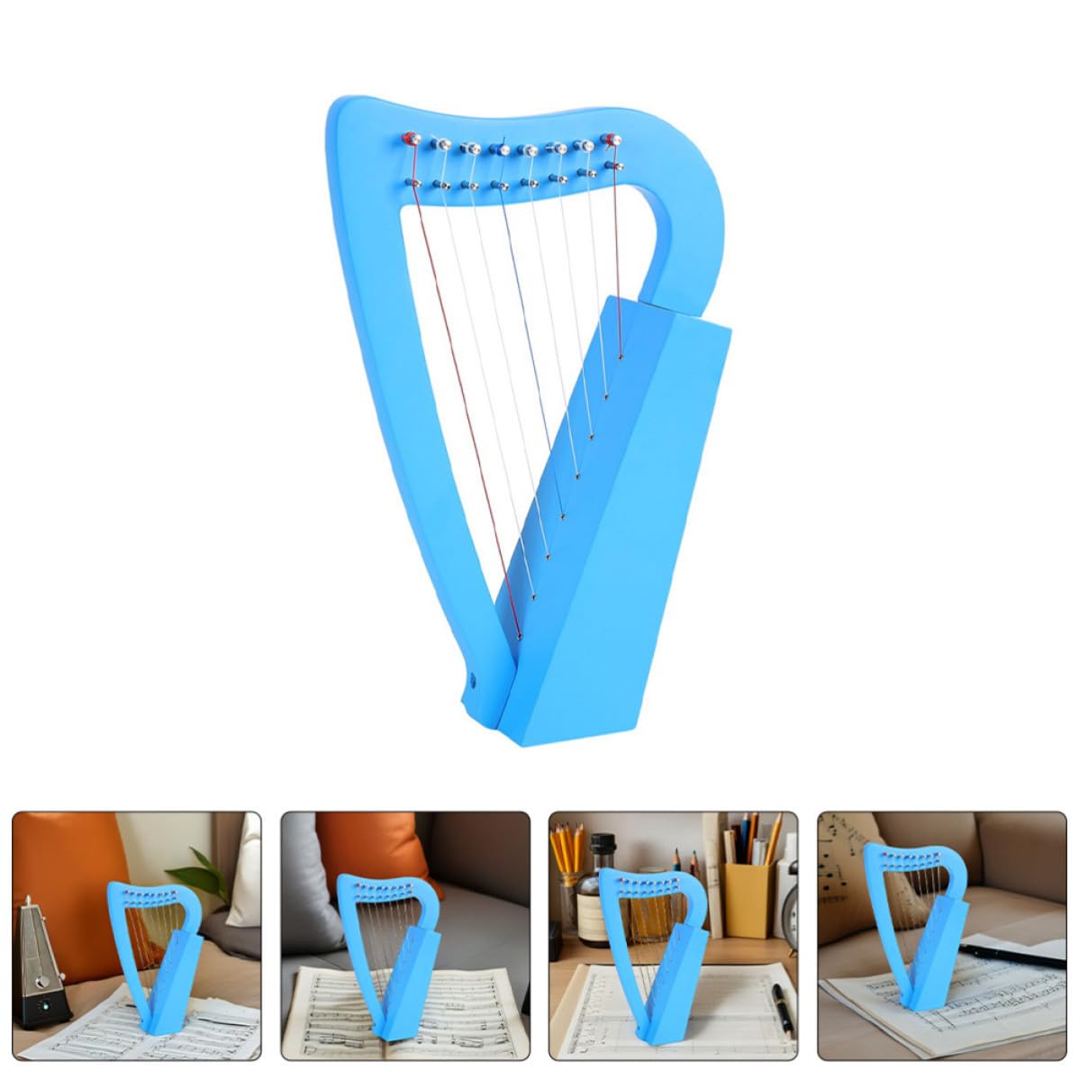 TOYANDONA Lira di Legno a 8 Corde, Strumento Musicale Classico Leggero e Resistente, per Adulti, per Sessioni di Pratica Personale e Piccole Esibizioni