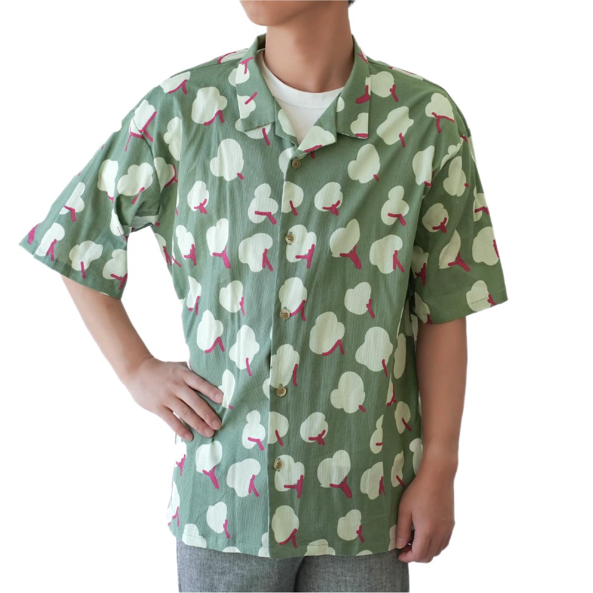 Amazon.co.jp: [suzumen] 涼綿 シャツ アロハシャツ 高島ちぢみ 綿100
