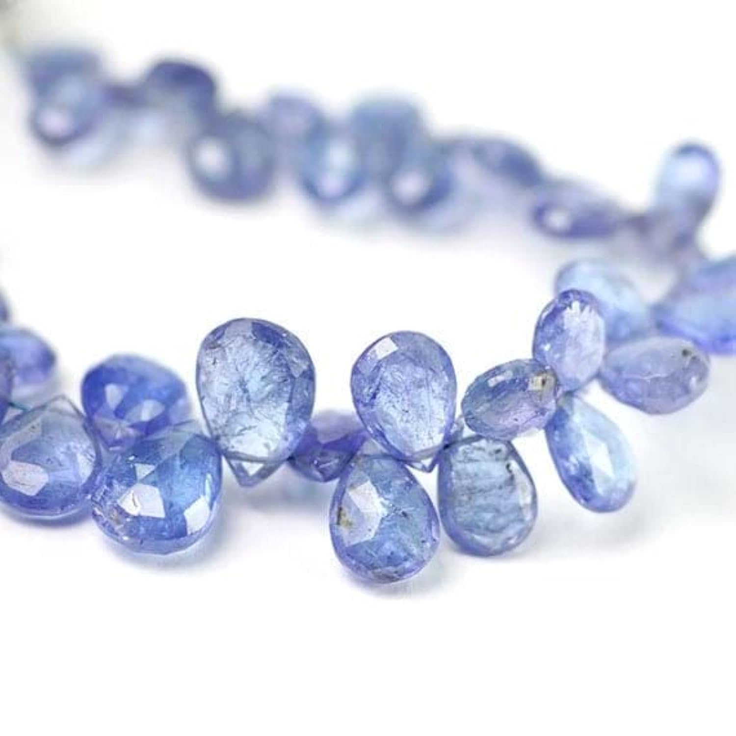 Tanzanite perles facettées poire 7-8mm pierre gemme naturelle bleu pour création bijoux DIY