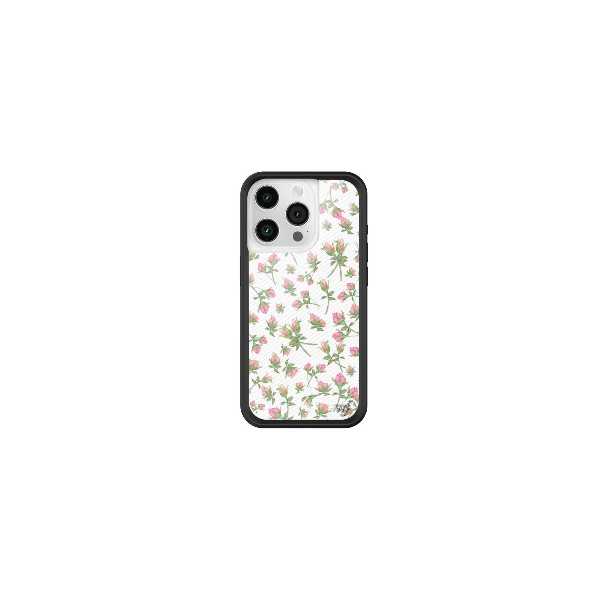 Wildflower Cases - Pink Posie Rosie, Compatible with Apple iPhone 16 Pro | Floral White Popular Aesthetic Cute Trendy - Protective Black Bumper, 4ft Drop Test Certified, Women Owned Small Business