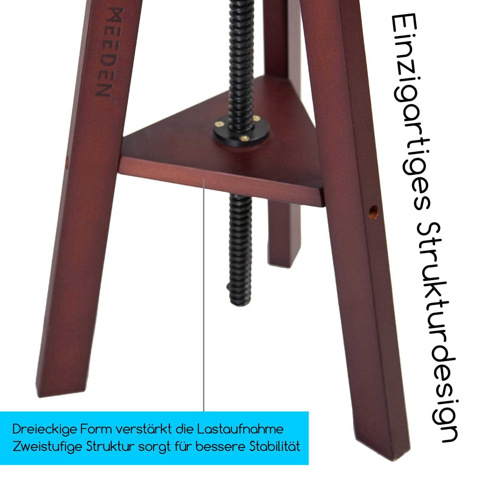 MEEDEN Hocker aus Holz mit Verstellbarer Höhe,Künstlerhocker,Büro Studio Hocker,Bis Zu 100 kg,Deutsches Buchenholz,Perfekt für Künstleratelier,Heimgebrauch,Küche,Bars