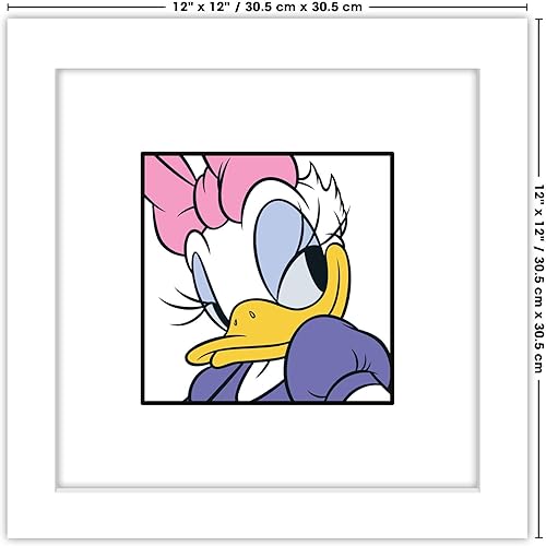 Miniatura 6 de Trends International Gallery Pops Disney Mickey and Friends - Arte de pared de Daisy Duck Expressions Bashful, versión enmarcada en blanco, 12 x 12