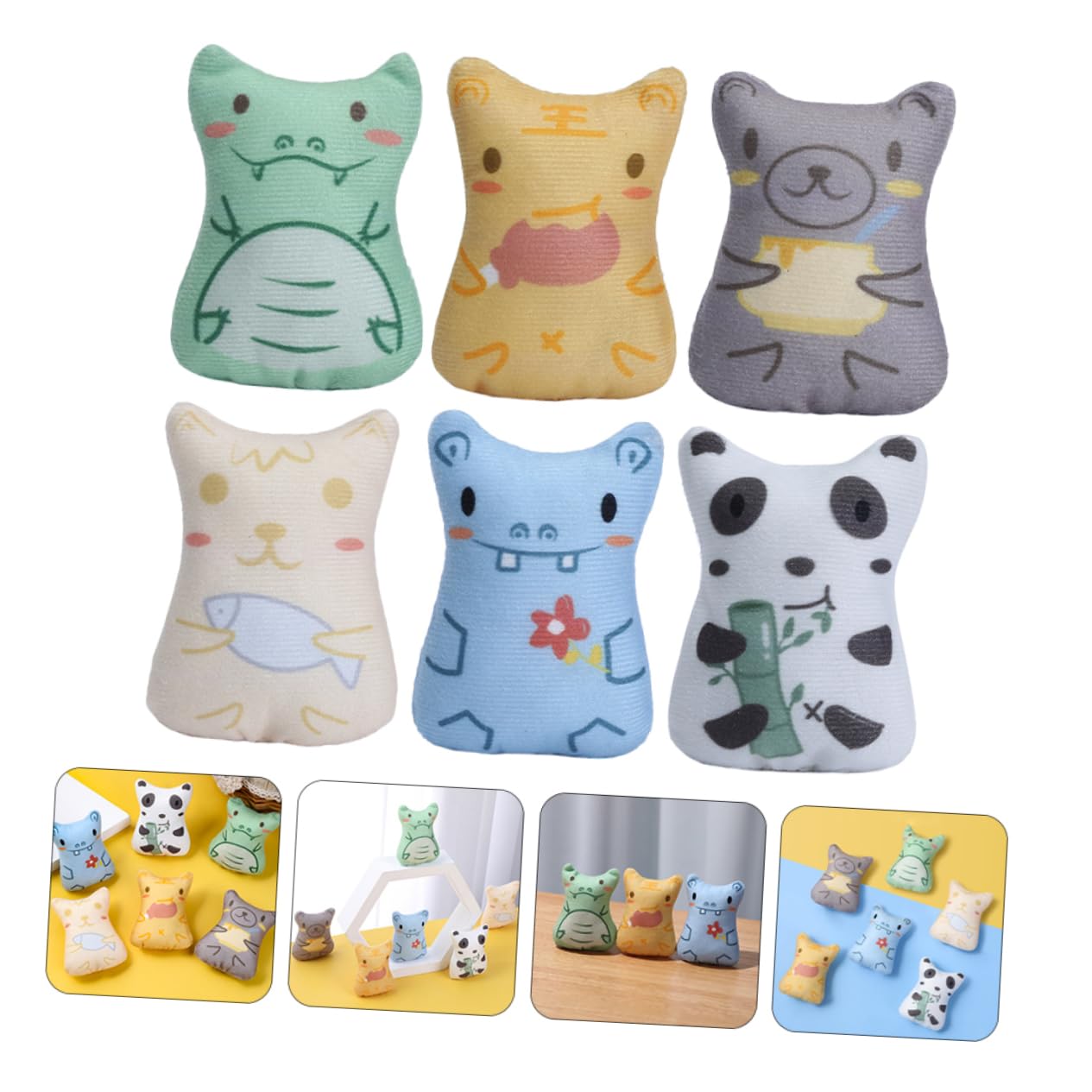 DOITOOL 18piezas Juguete De Masticar para Gatos Catnip Peluche Interactivo para Mascotas para Estimulación y Entretenimiento Interior