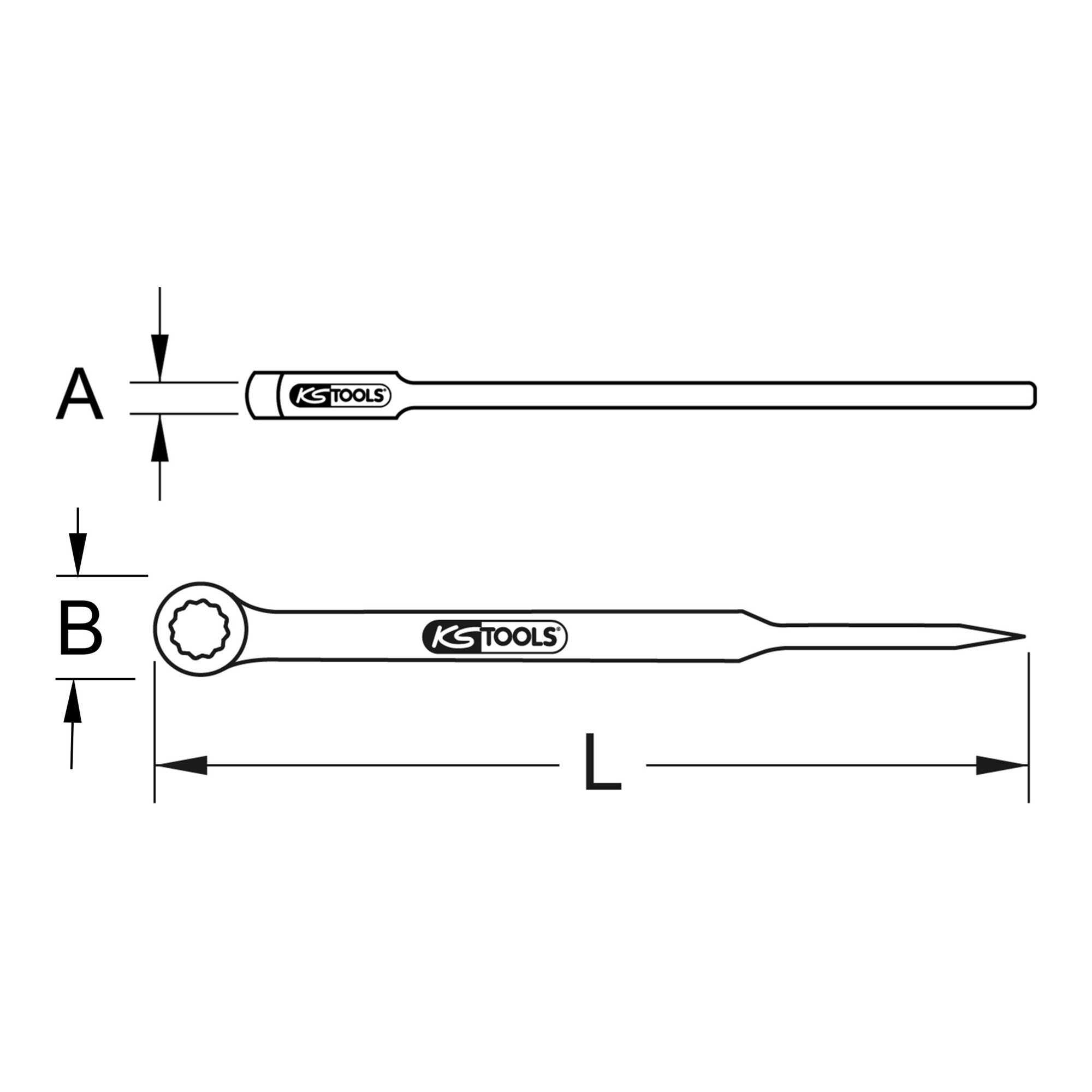KS Tools 963.8173 Llave de estrella de montaje para estructura BRONZEplus, acodada 22 mm