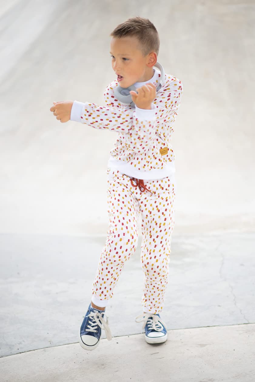 Smart&Cute Chándal 'DONUT' hecho a mano, material orgánico, perfecto para la escuela o al aire libre. Track para niños, niñas, unisex, cómodo al aire libre/interior.