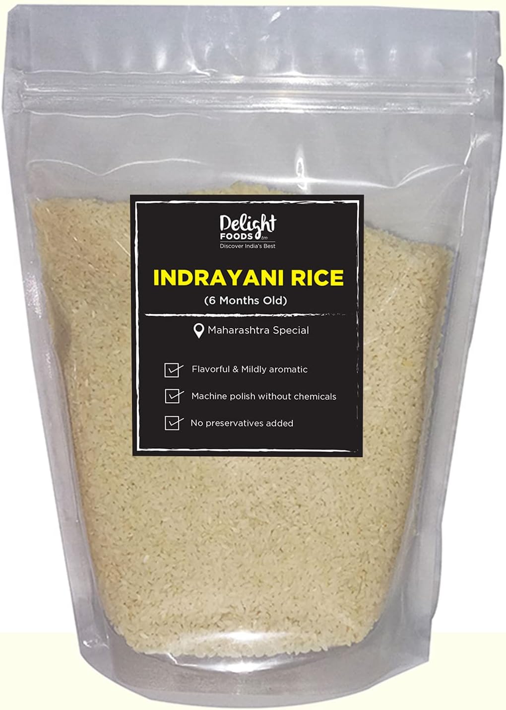 Delight Foods Aromatic Indrayani Rice- 1500g (Set of 2 Packs - 1kg + 500g) - 6 months old | No Preservatives | Maharashtra Rice, Chawal, Akki