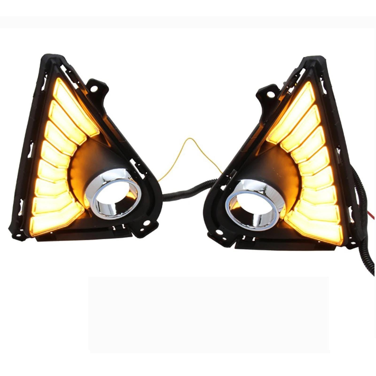 Mistlampen Dla Akcent Dla Solaris 2021 2022 1 para samochodów LED do jazdy dziennej z żółtą osłoną lampy przeciwmgielnej DRL